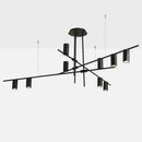GobekUsa Black Minimalist Dining Room Chandelier: Modern Nordic Long Lights for Stylish Lighting