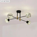 GobekUsa Starry Nordic Ball Semi Flush Light Fixture in Black, Smoke Glass - Ideal for Living Room Ceiling - Stylish Ceiling Lamp