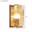 GobekUsa Modern Black/Brass Rectangular Sconce Light with Clear Faceted Crystal and 1 Bulb