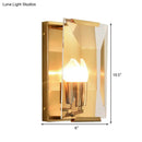 GobekUsa Modern Black/Brass Rectangular Sconce Light with Clear Faceted Crystal and 1 Bulb