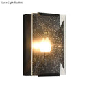 GobekUsa Modern Black/Brass Rectangular Sconce Light with Clear Faceted Crystal and 1 Bulb