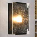 GobekUsa Modern Black/Brass Rectangular Sconce Light with Clear Faceted Crystal and 1 Bulb