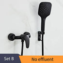 GobekUsa Black Brass Single Handle Shower Faucet Set with Hand Shower Head