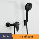 GobekUsa Black Brass Single Handle Shower Faucet Set with Hand Shower Head