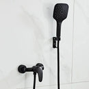 GobekUsa Black Brass Single Handle Shower Faucet Set with Hand Shower Head
