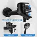 GobekUsa Black Brass Single Handle Shower Faucet Set with Hand Shower Head