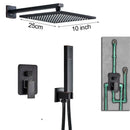 GobekUsa Black Brass Shower Faucet with 2-Way Mixer, Handshower and Rainfall Head