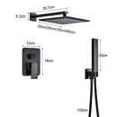 GobekUsa Black Brass Shower Faucet with 2-Way Mixer, Handshower and Rainfall Head