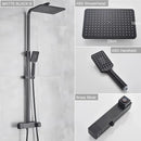 GobekUsa Black Brass Shower Faucet with 8" Rainfall Shower Head and Tub Spout