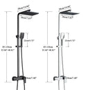 GobekUsa Black Brass Shower Faucet with 8" Rainfall Shower Head and Tub Spout