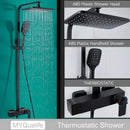 GobekUsa Black Brass Shower Faucet with 8" Rainfall Shower Head and Tub Spout