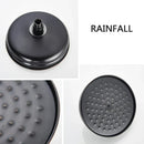 GobekUsa Black Brass Rainfall Shower Mixer Faucet Set with 8" Showerhead and Handshower