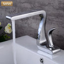 GobekUsa Black Brass Single Handle Basin Faucet, Deck Mounted Bathroom Sink Mixer