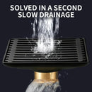 GobekUsa Brass Square Shower Floor Drain with Hair Strainer - Bathroom Shower Accessory