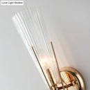 GobekUsa Modern Black/Brass Torch Sconce with Clear Crystal Accent - Elegant 1-Light Wall Lamp