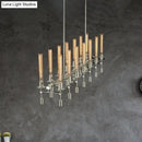 GobekUsa Modern Black/Brass/Nickel Tube Island Chandelier - Multi-Light Fluted Glass LED Hanging Lamp with Linear Design