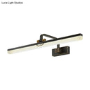 GobekUsa Minimalist Linear LED Wall Vanity Light & Metallic Mirror Cabinet - Black