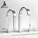 GobekUsa Black Brass Deck Mounted Bathroom Sink Faucet Double Handle Hot/Cold Tap