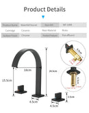 GobekUsa Black Brass Deck Mounted Bathroom Sink Faucet Double Handle Hot/Cold Tap