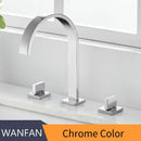 GobekUsa Black Brass Deck Mounted Bathroom Sink Faucet Double Handle Hot/Cold Tap