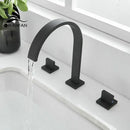 GobekUsa Black Brass Deck Mounted Bathroom Sink Faucet Double Handle Hot/Cold Tap
