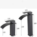GobekUsa Black Brass Waterfall Bathroom Sink Faucet Cold Hot Mixer Single Handle Deck