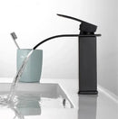 GobekUsa Black Brass Waterfall Bathroom Sink Faucet Cold Hot Mixer Single Handle Deck