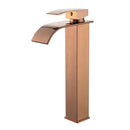 GobekUsa Black Brass Waterfall Bathroom Sink Faucet Cold Hot Mixer Single Handle Deck