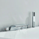 GobekUsa Black Brass Waterfall Tub Faucet Three Handles Hot Cold Mixer
