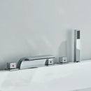 GobekUsa Black Brass Waterfall Tub Faucet Three Handles Hot Cold Mixer