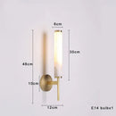 GobekUsa Black Bronze Brass Marble Wall Lights Dimmable Home Decor Living Room Lighting
