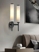 GobekUsa Black Bronze Brass Marble Wall Lights Dimmable Home Decor Living Room Lighting
