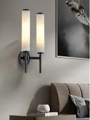 GobekUsa Black Bronze Brass Marble Wall Lights Dimmable Home Decor Living Room Lighting