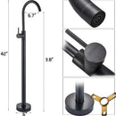 GobekUsa Black Bronze Bath Shower Tub Faucet Floor Mounted Rotate Spout Hot Cold Tap