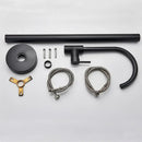 GobekUsa Black Bronze Bath Shower Tub Faucet Floor Mounted Rotate Spout Hot Cold Tap