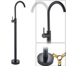 GobekUsa Black Bronze Bath Shower Tub Faucet Floor Mounted Rotate Spout Hot Cold Tap