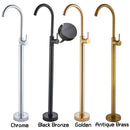 GobekUsa Black Bronze Bath Shower Tub Faucet Floor Mounted Rotate Spout Hot Cold Tap