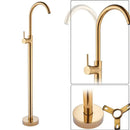 GobekUsa Black Bronze Bath Shower Tub Faucet Floor Mounted Rotate Spout Hot Cold Tap