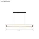 GobekUsa Sleek 39"/47" Rectangular Hanging Lamp: Simplicity Aluminum LED Island Pendant for Dining Room with Warm/White Light