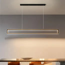 GobekUsa Sleek 39"/47" Rectangular Hanging Lamp: Simplicity Aluminum LED Island Pendant for Dining Room with Warm/White Light