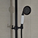 GobekUsa Black Bronze Bathroom Shower Faucet Set with Dual Ceramic Handles & 8" Rainfall Column