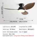 GobekUsa 48" Black Low Floor Ceiling Fan with Modern Design and LED Light