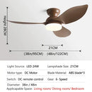 GobekUsa 48" Black Low Floor Ceiling Fan with Modern Design and LED Light
