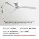 GobekUsa Black Modern Low Profile DC Ceiling Fan with Remote Control, Strong Airflow