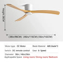 GobekUsa Black Modern Low Profile DC Ceiling Fan with Remote Control, Strong Airflow