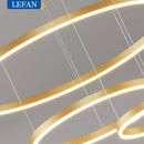 GobekUsa Brushed Rings LED Chandelier: Modern Home Lighting for Living Room & Bedroom