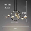 GobekUsa Bubble Glass Chandelier LED Dining Table Spherical Lighting