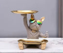 GobekUsa French Bulldog Tray Statue: Stylish Bulldog Storage Decor for Modern Home & Office.