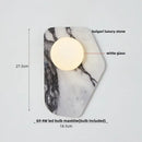 GobekUsa Carbon Steel LED Wall Lamp with Pull Chain Switch & Marble Stone Fixtures