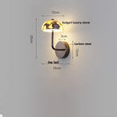 GobekUsa Carbon Steel LED Wall Lamp with Pull Chain Switch & Marble Stone Fixtures